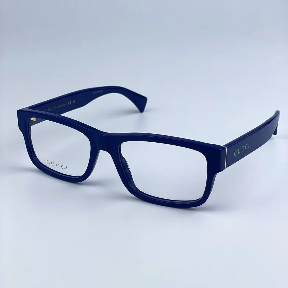 NEW Gucci  GG1141O 002 Blue Square Men Eyeglasses